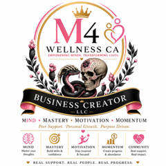 M4 Wellness CA emblem — a crowned skull with the four M values